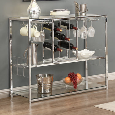 Franklyn Stainless Steel & Glass Wine Rack